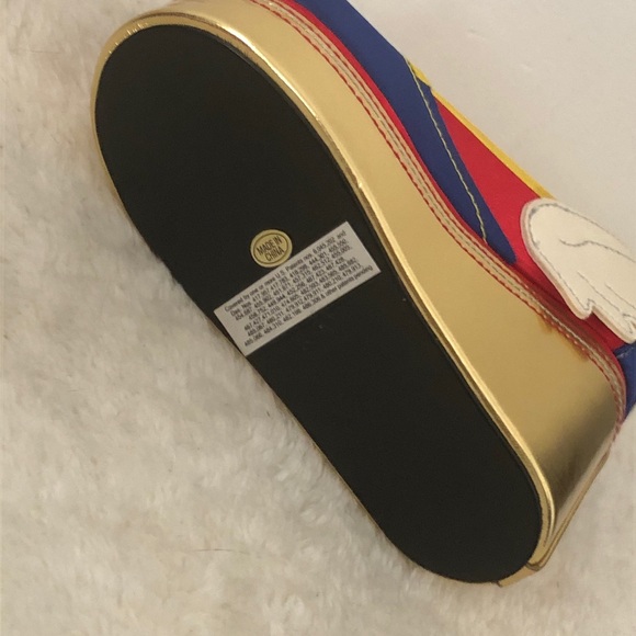 Winged Platform Shoe Jewlery Holder 6.5 In Red Blue Gold - Picture 6 of 7